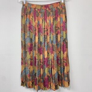 Vintage Alfred Dunner Midi Skirt Sz 16 Pleated Floral Grannycore‎ Fall Librarian